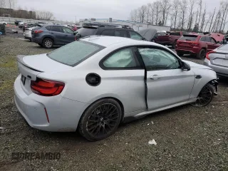 2020 BMW M2 Competition with VIN WBS2U7C02L7E10470, listed as a Copart auction lot 87108934 with 0 mi miles and Salvage Title. Bid and sale history available at carsss.com. Image 3.