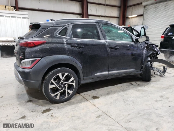 2022 Hyundai Kona Limited with VIN KM8K5CA38NU836381, listed as a Copart auction lot 87844135 with 43,974 mi miles and Salvage Title. Bid and sale history available at carsss.com. Image 3.