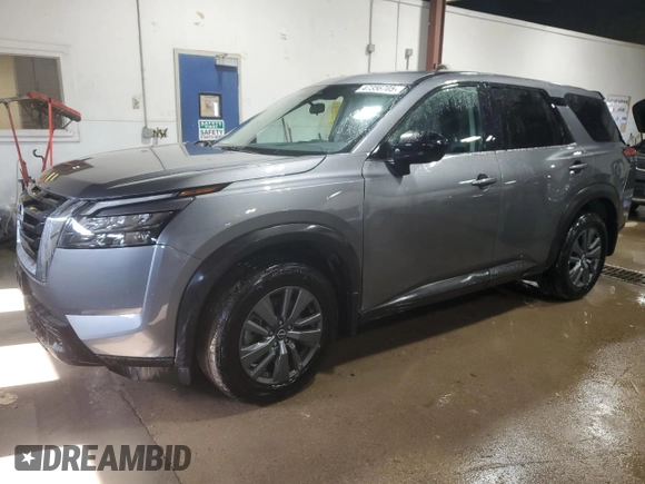 2023 Nissan Pathfinder S with VIN 5N1DR3AC0PC227940, listed as a Copart auction lot 47356705 with 21,338 mi miles and Salvage title. Bid and sale history available at DreamBid. Image 1.