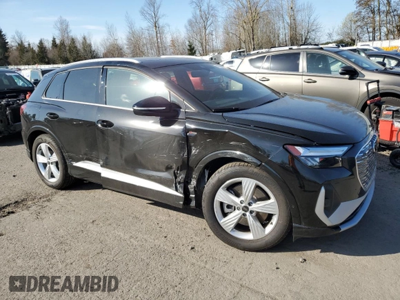 2024 Audi Q4 e-tron Premium Plus with VIN WA1LUBFZ2RP036788, listed as a Copart auction lot 47398845 with 2,034 mi miles and Salvage Title. Bid and sale history available at DreamBid. Image 4.