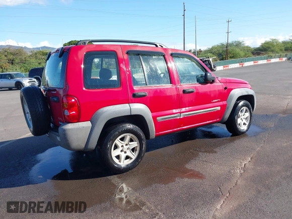 2004 Jeep Liberty Sport with VIN 1J4GL48K04W326252, listed as a IAAI auction lot 41479037 with 168,994 mi miles. Bid and sale history available at carsss.com. Image 4.