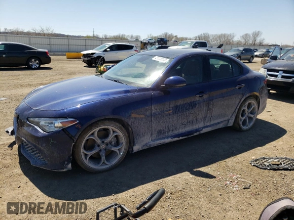 2018 Alfa Romeo Giulia Ti Sport with VIN ZARFAECN6J7583247, listed as a Copart auction lot 47470733 with 57,283 mi miles. Bid and sale history available at carsss.com. Image 1.