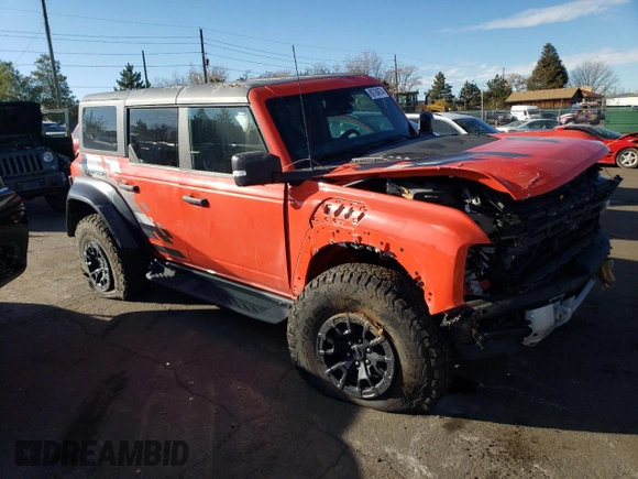 2022 Ford Bronco Raptor with VIN 1FMEE5JR9NLA51063, listed as a Copart auction lot 80784674 with 15,059 mi miles and Salvage Title. Bid and sale history available at carsss.com. Image 4.