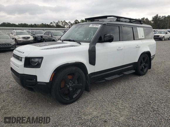 2024 Land Rover Defender X-Dynamic SE z VIN SALE2FEU7R2297275, wystawiony jako Copart lot #76837044 z przebiegiem Nie podano mil oraz Nie do naprawy • Non repairable. Historia ofert i sprzedaży dostępna na DreamBid. Obrazek 1.