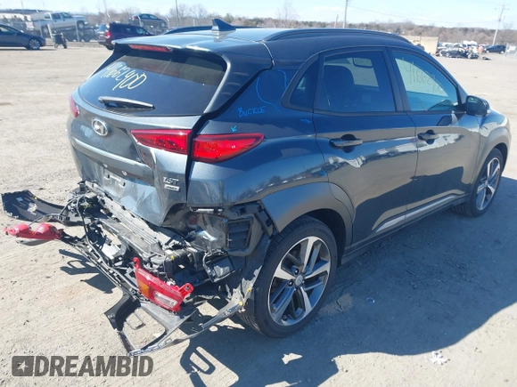 2021 Hyundai Kona Ultimate with VIN KM8K5CA51MU730340, listed as a IAAI auction lot 41662900 with 63,660 mi miles and . Bid and sale history available at carsss.com. Image 4.