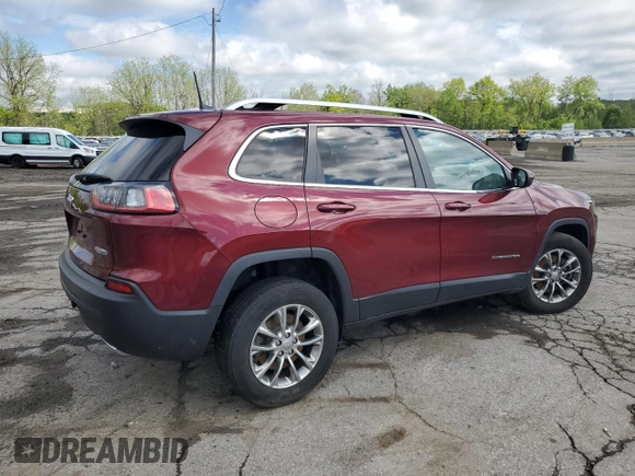 2019 Jeep Cherokee Latitude Plus z VIN 1C4PJMLNXKD192548, wystawiony jako Copart lot #55999925 z przebiegiem 28 762 mil mil oraz Szkoda całkowita • Salvage title. Historia ofert i sprzedaży dostępna na DreamBid. Obrazek 3.