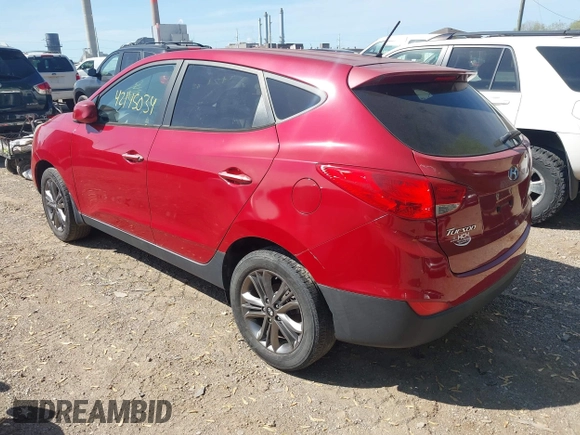 2015 Hyundai Tucson GLS with VIN KM8JT3AF1FU037247, listed as a IAAI auction lot 42145034 with 100,117 mi miles and . Bid and sale history available at DreamBid. Image 3.