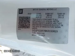 2019 Chevrolet Camaro 2SS с VIN 1G1FG1R78K0153815, выставлен на аукционе IAAI как лот 42409195 с пробегом 23 314 миль миль и . История ставок и продаж доступна на DreamBid. Изображение 9.