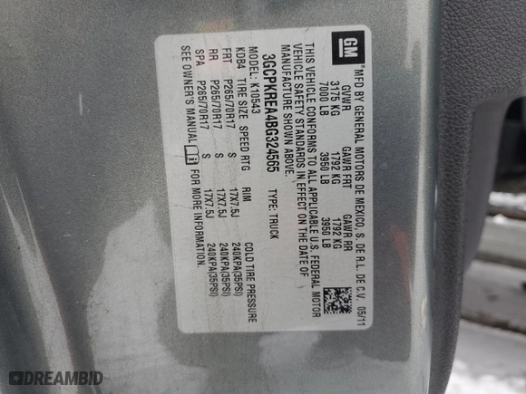 2011 Chevrolet Silverado 1500 LS with VIN 3GCPKREA4BG324565, listed as a Copart auction lot 46129305 with 241,195 mi miles and Salvage Title. Bid and sale history available at carsss.com. Image 14.