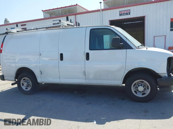 2023 Chevrolet Express Cargo with VIN 1GCWGAFP2P1100606, listed as a IAAI auction lot 42450171 with 34,000 mi miles and . Bid and sale history available at DreamBid. Image 14.