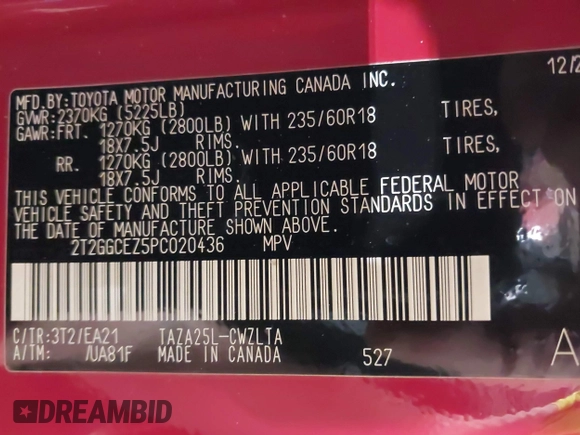 2023 Lexus NX 350 Premium с VIN 2T2GGCEZ5PC020436, выставлен на аукционе IAAI как лот 42133110 с пробегом 34 285 миль миль и . История ставок и продаж доступна на DreamBid. Изображение 9.