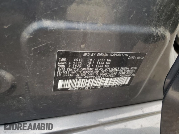 2018 Subaru Legacy with VIN 4S3BNAB66J3042965, listed as a Copart auction lot 65953393 with 81,100 mi miles. Bid and sale history available at carsss.com. Image 13.