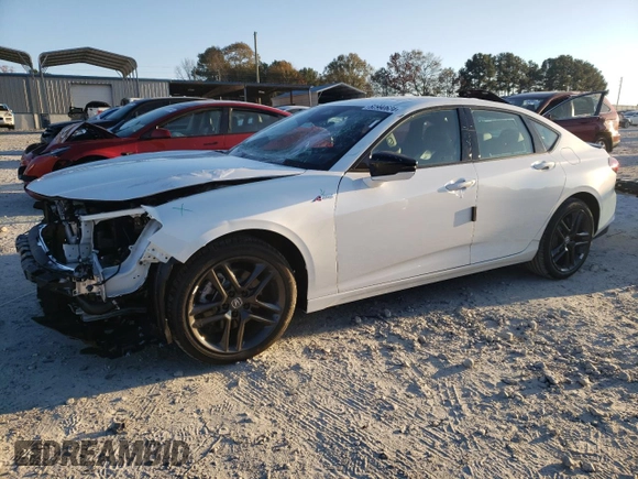 2025 Acura TLX w/A-Spec Package with VIN 19UUB6F54SA000910, listed as a Copart auction lot 82990624 with 5 mi miles and Salvage Title. Bid and sale history available at DreamBid. Image 1.