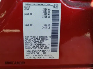 2019 Nissan Altima SR with VIN 1N4AL4CVXKC230503, listed as a Copart auction lot 60393041 with 47,270 mi miles and Non Repairable. Bid and sale history available at carsss.com. Image 10.