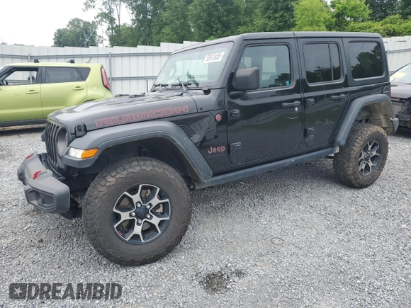2018 Jeep Wrangler Unlimited Rubicon with VIN 1C4HJXFNXJW141877, listed as a Copart auction lot 55913055 with 71,503 mi miles and Salvage title. Bid and sale history available at DreamBid. Image 1.