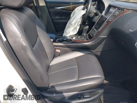 2019 Infiniti Q50 Luxe with VIN JN1EV7ARXKM557946, listed as a IAAI auction lot 40362058 with 56,615 mi miles and . Bid and sale history available at carsss.com. Image 5.