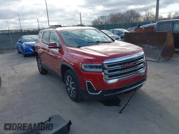 2021 GMC Acadia SLE with VIN 1GKKNRLS9MZ202000, listed as a IAAI auction lot 41855361 with 35,105 mi miles. Bid and sale history available at carsss.com. Image 1.