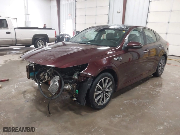 2019 Kia Optima EX with VIN 5XXGU4L1XKG344810, listed as a IAAI auction lot 41555072 with 92,629 mi miles. Bid and sale history available at carsss.com. Image 2.