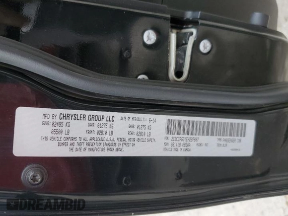 2014 Chrysler 300 S z VIN 2C3CCAGG1EH297607, wystawiony jako Copart lot #56889285 z przebiegiem 136 485 mil mil oraz Szkoda całkowita • Salvage title. Historia ofert i sprzedaży dostępna na DreamBid. Obrazek 13.