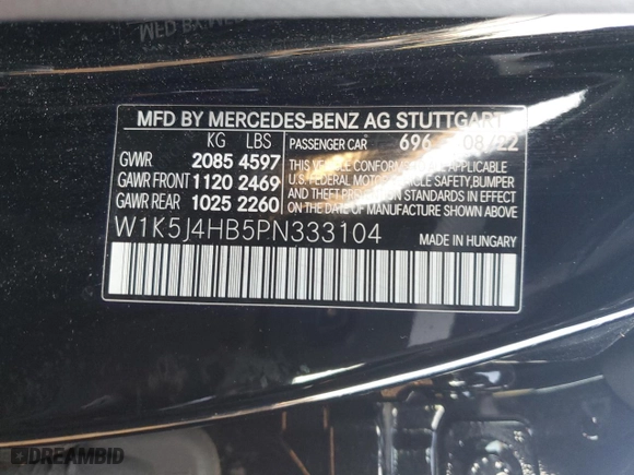 2023 Mercedes-Benz CLA with VIN W1K5J4HB5PN333104, listed as a Copart auction lot 87715785 with 11,987 mi miles and Salvage Title. Bid and sale history available at carsss.com. Image 13.
