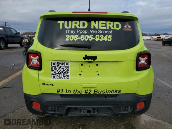 2018 Jeep Renegade Altitude with VIN ZACCJBBB1JPH70546, listed as a Copart auction lot 84764604 with 22,936 mi miles and Salvage title. Bid and sale history available at DreamBid. Image 6.