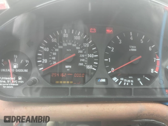 1998 BMW M3 z VIN WBSCD9325WEE09458, wystawiony jako Copart lot #48253425 z przebiegiem 254 162 mil mil oraz Czysty tytuł • Clean title. Historia ofert i sprzedaży dostępna na DreamBid. Obrazek 8.