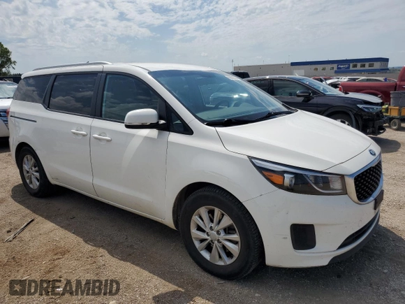 2016 Kia Sedona LX with VIN KNDMB5C1XG6162111, listed as a Copart auction lot 66929384 with 72,555 mi miles and Salvage Title. Bid and sale history available at carsss.com. Image 4.