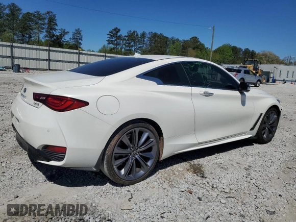 2022 Infiniti Q60 Red Sport 400 with VIN JN1FV7LL5NM680572, listed as a Copart auction lot 49444544 with 36,374 mi miles and Salvage title. Bid and sale history available at DreamBid. Image 3.