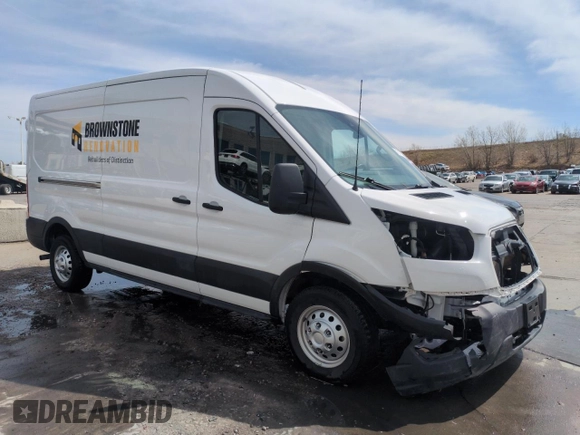2023 Ford Transit with VIN 1FTBF8C88PKC07161, listed as a Copart auction lot 51319765 with 10,384 mi miles and Salvage Title. Bid and sale history available at DreamBid. Image 4.