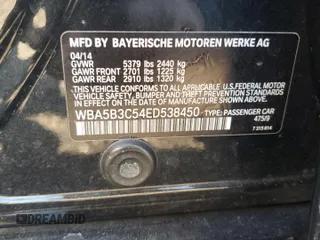 2014 BMW 5 Series 535i xDrive with VIN WBA5B3C54ED538450, listed as a Copart auction lot 48173485 with 74,056 mi miles and Salvage Title. Bid and sale history available at carsss.com. Image 12.