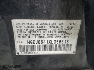 1999 Honda Civic EX with VIN 1HGEJ8641XL056616, listed as a Copart auction lot 45352295 with 162,291 mi miles and Salvage Title. Bid and sale history available at carsss.com. Image 12.