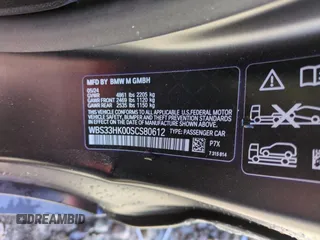 2025 BMW M4 Competition xDrive with VIN WBS33HK00SCS80612, listed as a Copart auction lot 50630295 with 8,666 mi miles and Salvage Title. Bid and sale history available at carsss.com. Image 12.