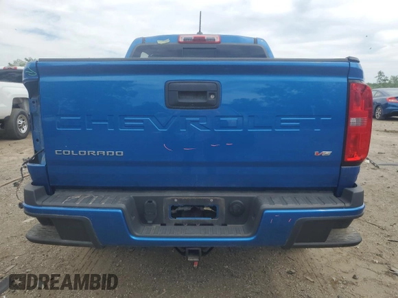 2021 Chevrolet Colorado 4WD LT with VIN 1GCGTCEN0M1298786, listed as a Copart auction lot 57600825 with 38,337 mi miles and Salvage title. Bid and sale history available at DreamBid. Image 6.