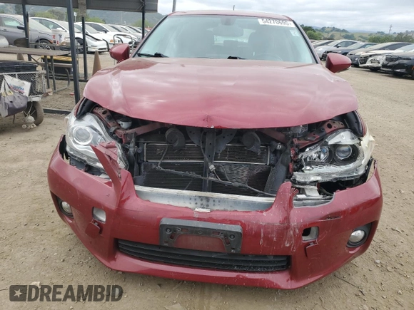 2013 Lexus CT 200h with VIN JTHKD5BH7D2128600, listed as a Copart auction lot 54270695 with 182,401 mi miles and Salvage title. Bid and sale history available at DreamBid. Image 5.