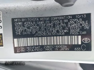 2014 Toyota Prius Two z VIN JTDZN3EU5E3316408, wystawiony jako IAAI lot #42376125 z przebiegiem 140 942 mil mil oraz . Historia ofert i sprzedaży dostępna na DreamBid. Obrazek 9.
