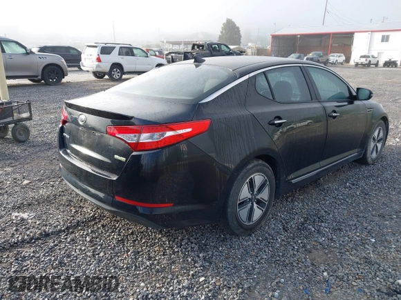 2012 Kia Optima Hybrid with VIN KNAGM4AD7C5010458, listed as a IAAI auction lot 42165589 with 215,018 mi miles. Bid and sale history available at carsss.com. Image 4.