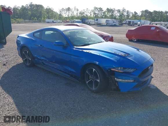 2020 Ford Mustang EcoBoost with VIN 1FA6P8THXL5129382, listed as a IAAI auction lot 39268667 with 18,517 mi miles. Bid and sale history available at carsss.com. Image 1.