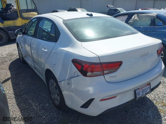2023 Kia Rio S with VIN 3KPA24AD4PE573279, listed as a IAAI auction lot 41885298 with 11,561 mi miles. Bid and sale history available at carsss.com. Image 3.