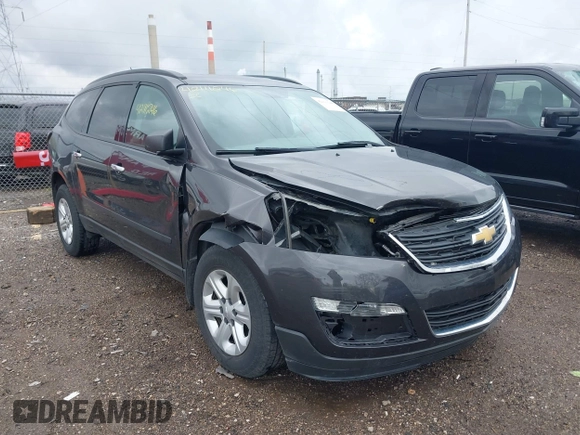 2015 Chevrolet Traverse LS z VIN 1GNKRFKDXFJ107942, wystawiony jako IAAI lot #42111246 z przebiegiem 128 036 mil mil oraz . Historia ofert i sprzedaży dostępna na DreamBid. Obrazek 6.