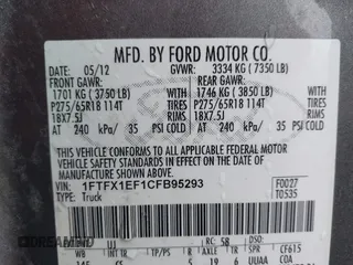 2012 Ford F-150 XL with VIN 1FTFX1EF1CFB95293, listed as a IAAI auction lot 41591392 with 132,324 mi miles. Bid and sale history available at carsss.com. Image 9.