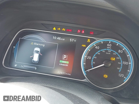 2022 Nissan LEAF S with VIN 1N4AZ1BV1NC562090, listed as a IAAI auction lot 41098541 with 22,931 mi miles and . Bid and sale history available at DreamBid. Image 17.