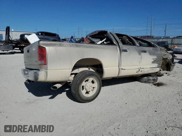2005 Dodge Ram 2500 SLT with VIN 3D7KR28C45G727708, listed as a Copart auction lot 69037894 with 0 mi miles and Salvage Title. Bid and sale history available at carsss.com. Image 3.