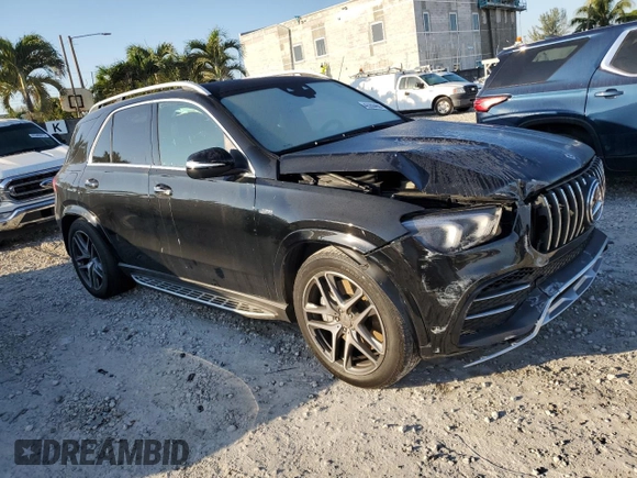 2023 Mercedes-Benz GLE 53 AMG with VIN 4JGFB6BB5PA909969, listed as a Copart auction lot 42283405 with 19,033 mi miles and Salvage title. Bid and sale history available at DreamBid. Image 4.