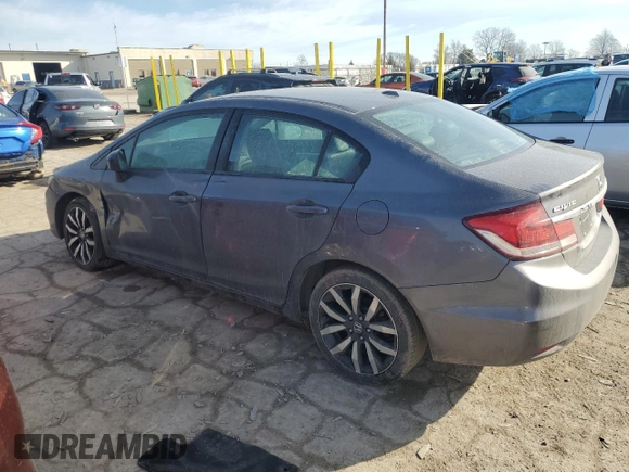 2015 Honda Civic EX-L with VIN 19XFB2F99FE224146, listed as a Copart auction lot 46740495 with 57,004 mi miles and Salvage Title. Bid and sale history available at carsss.com. Image 2.