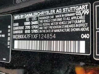 1999 Mercedes-Benz SLK-Class with VIN WDBKK47F1XF124854, listed as a Copart auction lot 73160604 with 55,730 mi miles and Salvage Title. Bid and sale history available at carsss.com. Image 14.