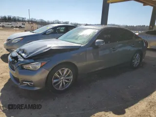 2014 Infiniti Q50 with VIN JN1BV7AP5EM677692, listed as a Copart auction lot 46366155 with 170,787 mi miles and Salvage Title. Bid and sale history available at carsss.com. Image 1.