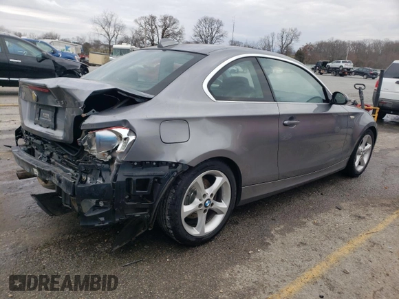 2009 BMW 1 Series 128i with VIN WBAUP93589VF48224, listed as a Copart auction lot 85687834 with 106,636 mi miles and Salvage title. Bid and sale history available at DreamBid. Image 3.