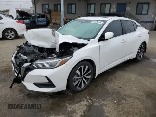 2021 Nissan Sentra SV with VIN 3N1AB8CV1MY321824, listed as a Copart auction lot 55523975 with 27,386 mi miles and Salvage title. Bid and sale history available at DreamBid. Image 1.