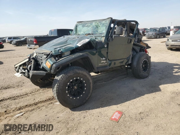 2005 Jeep Wrangler SE with VIN 1J4FA29175P331391, listed as a Copart auction lot 76608824 with 98,268 mi miles and Salvage Title. Bid and sale history available at carsss.com. Image 1.