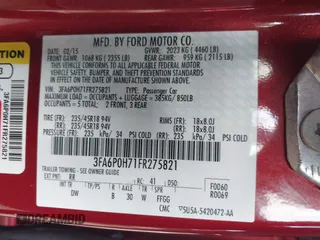 2015 Ford Fusion SE with VIN 3FA6P0H71FR275821, listed as a IAAI auction lot 41939829 with 115,124 mi miles and . Bid and sale history available at DreamBid. Image 9.